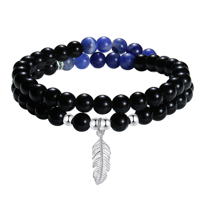 星羽黑曜石手串送男朋友礼物