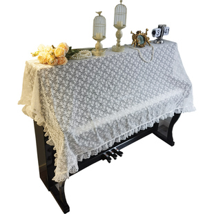 日系蕾丝钢琴防尘盖巾盖布可爱遮灰布荷叶花边高级感电钢琴罩半包