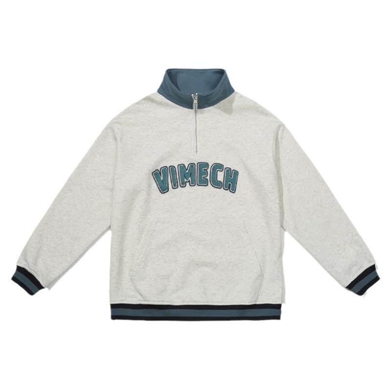 vimech男女情侣卫衣外套23春季拼接日系韩版立领通勤POLO衫宽松