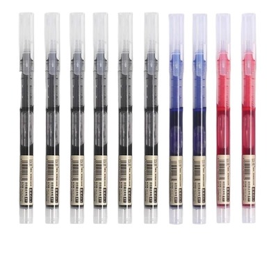 中性笔直液式走珠笔jaofia速干黑色笔0.5mm考试老师学生专用笔碳素水笔笔芯刷题笔签字笔蓝红笔黑色写字笔