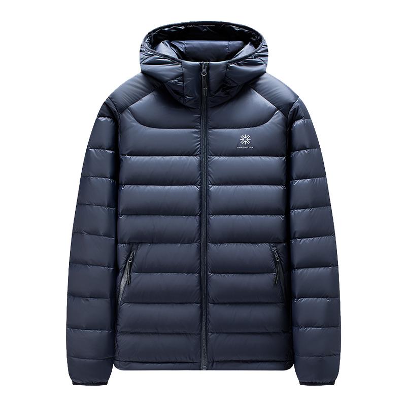 雅鹿2025年秋冬季新款短款轻薄羽绒服男士轻便保暖排骨连帽外套潮