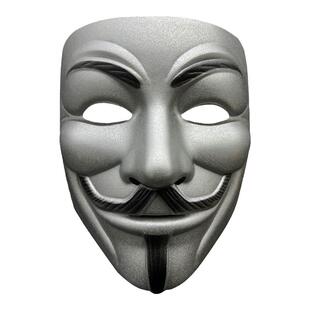 万圣节V字仇杀队面具电影人物磨砂银色帅气成人全脸恐怖加厚面罩