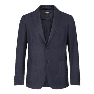 ZEGNA杰尼亚 新品男士细小格纹编织休闲西服西装外套 1DNMG0 9507