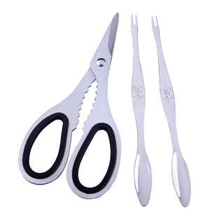 吃螃蟹工具蟹剪三件套蟹挑针蟹八件304全不锈钢蟹钳夹大闸蟹专用