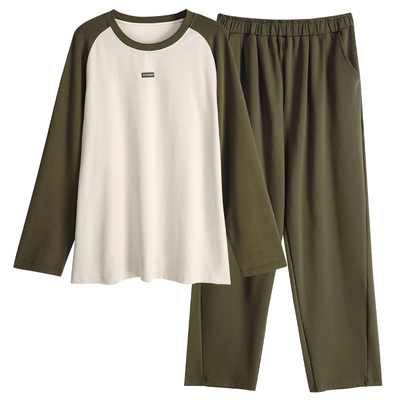 歌媄芮男士纯棉春秋加大睡衣套装