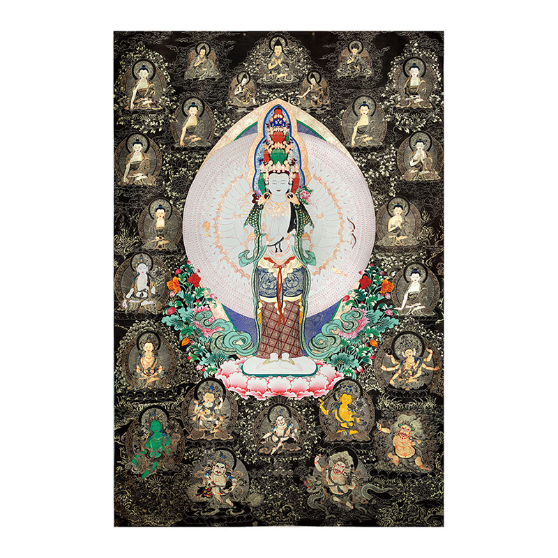 唐卡描金千手观音线稿diy手绘