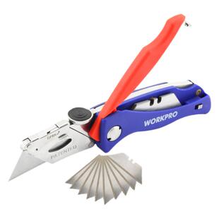 万克宝美工刀小号不锈钢壁纸刀金属刀片重型防身刀具户外折叠刀