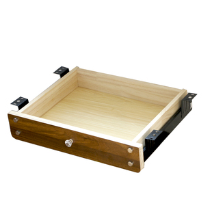 电脑书桌下隐形悬挂式滑轨抽屉收纳盒实木加装加深整理抽屉柜自装