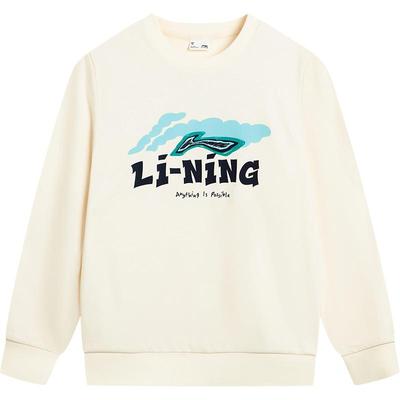 李宁童圆领男女同款套头无帽卫衣