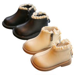 女宝宝鞋子春款短靴婴儿软底学步鞋女童靴子小童公主鞋皮靴马丁靴