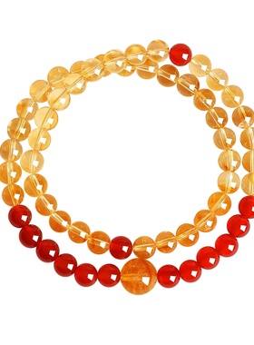 遇见普陀山正品红玛瑙黄塔晶手链招财转运手串女情绪稳定多圈手链