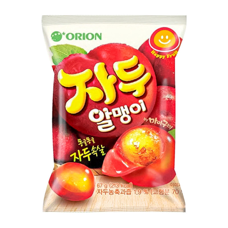 韩国进口好丽友剥皮软糖67g荔枝李子猕猴桃葡萄籽味QQ糖儿童糖果