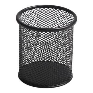 思进金属笔筒 办公用圆形金属网纹笔筒笔插商务笔类收纳盒简约笔筒笔盒