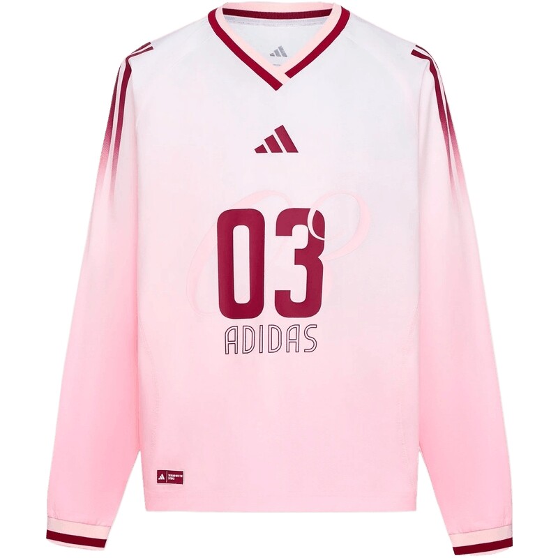 adidas阿迪达斯儿童全能运动系列宽松渐变V领休闲长袖T恤LE5449