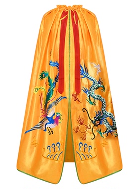 皇帝龙袍披风双凤莲花刺绣