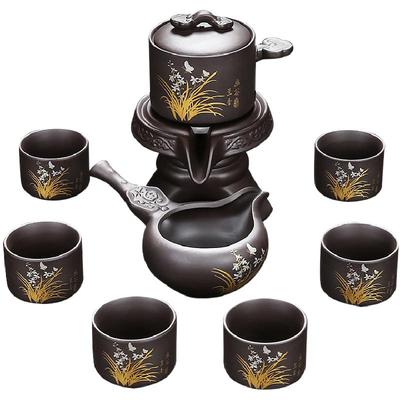 静瓷斋紫砂功夫懒人自动茶具套装