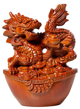 黑檀木雕龙乔迁送礼酒柜博古架