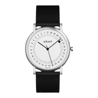 abart真皮表带男防水石英表