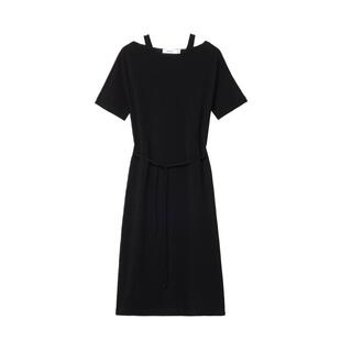 【新品】ZUCZUG 素然 26夏女士通勤气质丝棉珠地肩带短袖连衣裙