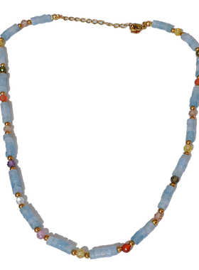 天河石项链新款2025爆款串珠天然石锁骨链轻奢高级感时尚韩国颈链