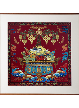 铜师傅《满堂聚宝》铜雕画