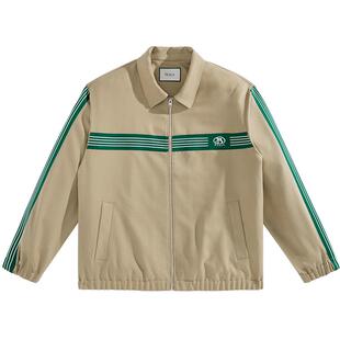 太平鸟男装奥莱春季条纹夹克男士休闲外套潮