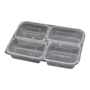四格餐盒一次性三格五格快餐打包盒分格透明便当饭盒餐盘外卖商用