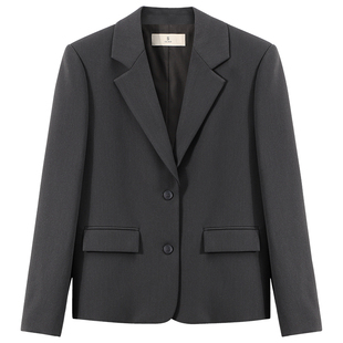 回笑灰色西装套装女教资答辩穿搭面试正装职业通勤高级感修身西服