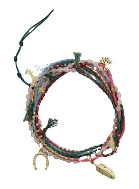 粉晶925银镀金自由幸运项链