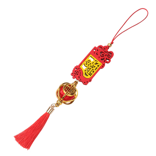 新年马年福灯笼挂件室内绿植盆栽装饰富贵竹树小灯笼金色福袋挂件