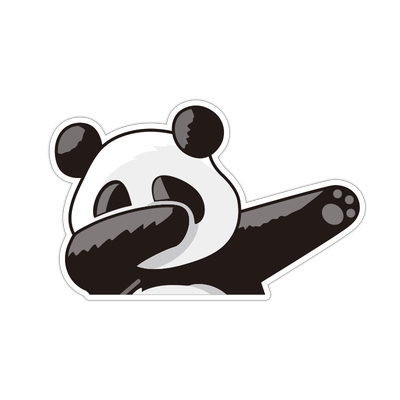 防水防晒材质熊猫嘻哈手势车贴