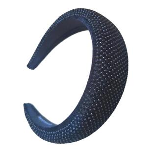 复古黑色闪钻发箍女高颅顶带齿镶钻发卡宽边外出头箍2025新品发饰