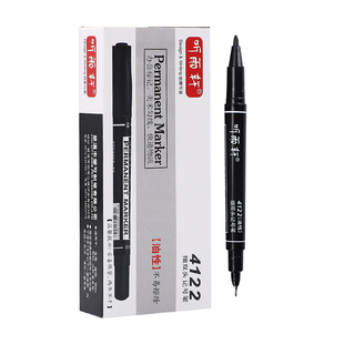 100支听雨轩美术油性勾线笔小双头记号笔水性儿童绘画描边钩线笔