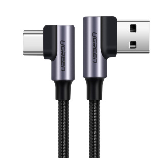 UGREEN绿联type-c数据线5A安卓超级快充双弯头手游tpc-c编织线2米