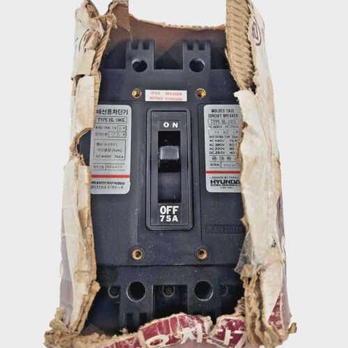 HYUNDAI MOLDED CASE CIRCUIT BREAKER HL-100E 75AMP, 3 POLES F