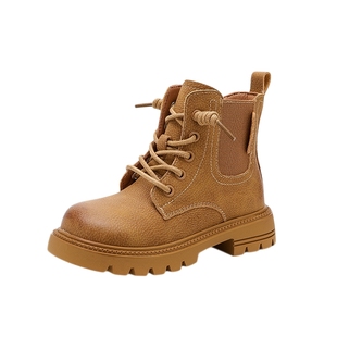 儿童马丁短靴女童真皮靴子2025秋冬季新款宝宝软底小女孩大童加绒