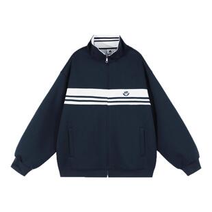 GOOZI MADE 三条杠翻领开衫卫衣外套男春季宽松男生上衣夹克男款