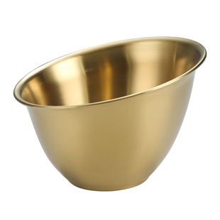 韩式不锈钢生菜碗斜口水果沙拉碗蔬菜桶商用料理碗火锅厅调料碗