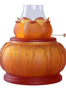 供佛用品吉祥莲花液体酥油灯