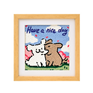 戳戳绣情侣礼物diy手工刺绣材料包可爱狗狗毛线画新手解压礼物