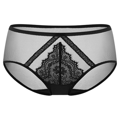 【Scarlett】遐中腰平角裤性感镂空纯棉裆速干超薄透气蕾丝内裤女