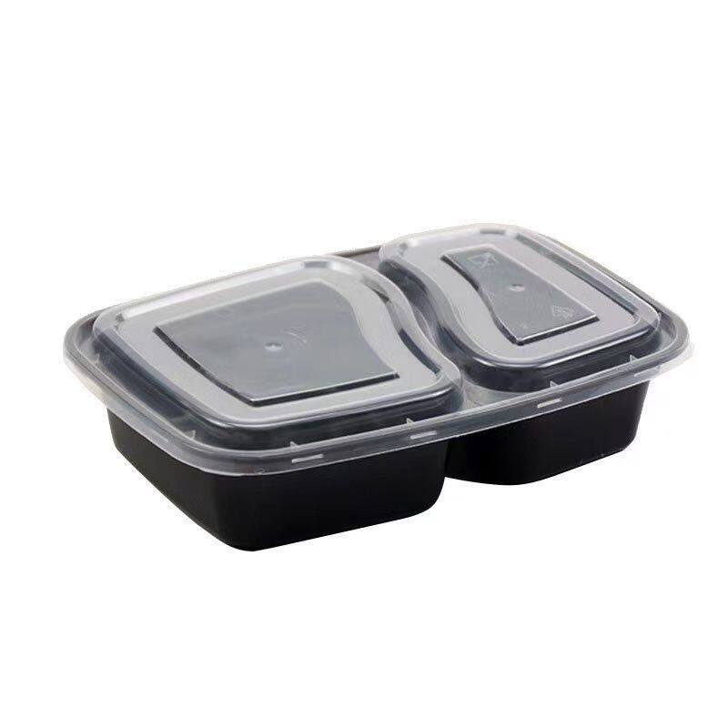 一次性美式6828双格饭盒长方形盒