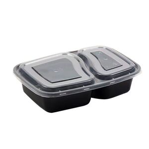 一次性美式6828双格饭盒长方形盒