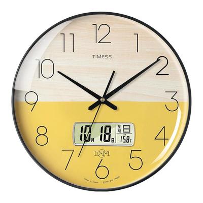 TIMESS钟表挂钟客厅2025新款家用挂墙简约静音电子免打孔轻奢时钟