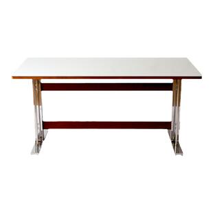 『号角屋 伯尔尼岩板餐桌』实木复古桌子家用小户型长方形饭桌