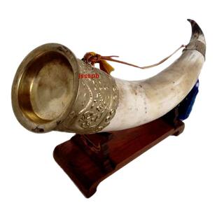 牛角杯天然黄牛角结盟杯舞台客厅工艺品装饰品道具摆件