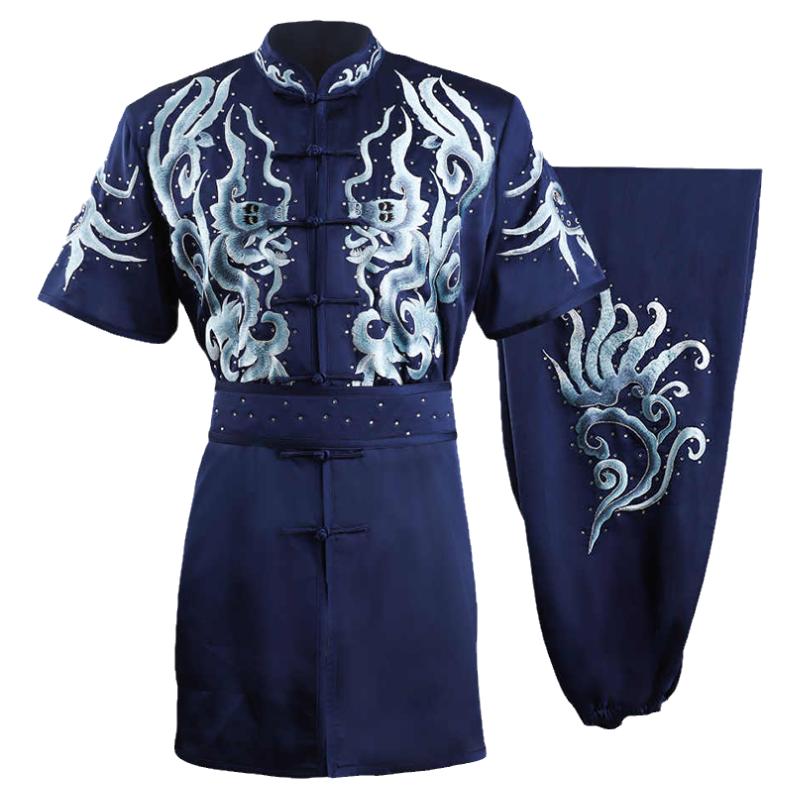 大业亨通彩服武术表演服比赛服竞赛武术服演出服长拳刺绣男女儿童