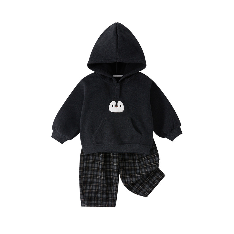 宝宝棉服马甲加绒卫衣长裤套装