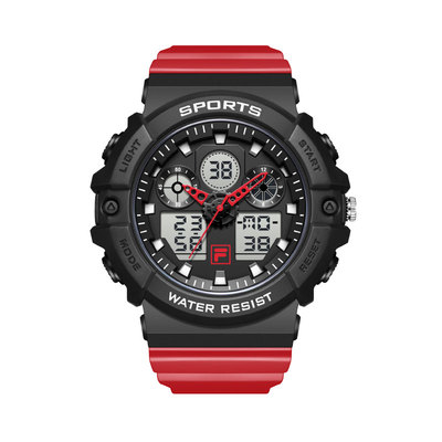 FILA斐乐男款双显潮电子手表多功能初高中大学生运动考试腕表6656