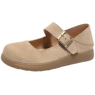 森达麻薯勃肯鞋女鞋春夏季商场同款舒适平底玛丽珍鞋4UR25AQ5